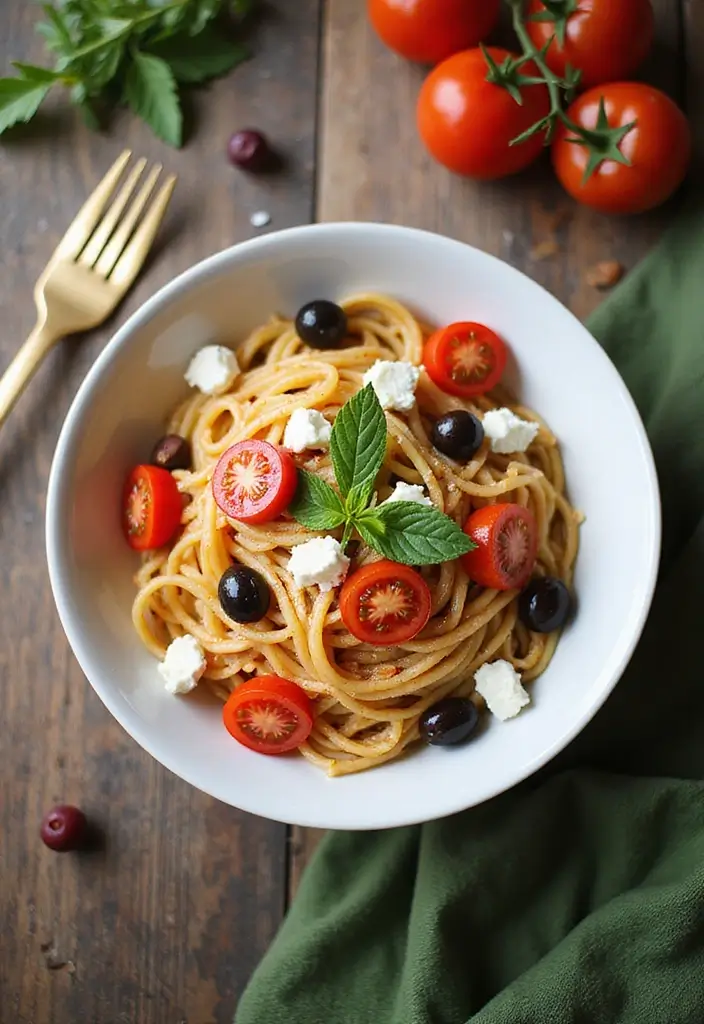 27 One Pot Pasta Vegetarian Recipes for Busy Nights - 3. Mediterranean One Pot Pasta