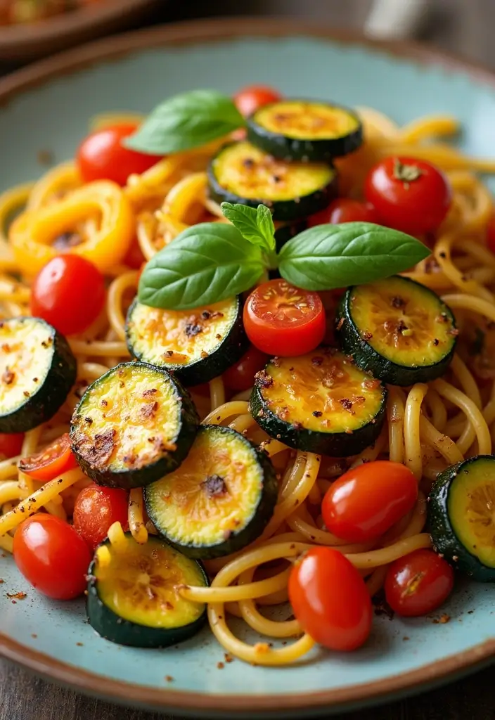27 One Pot Pasta Vegetarian Recipes for Busy Nights - 5. Roasted Vegetable Pasta