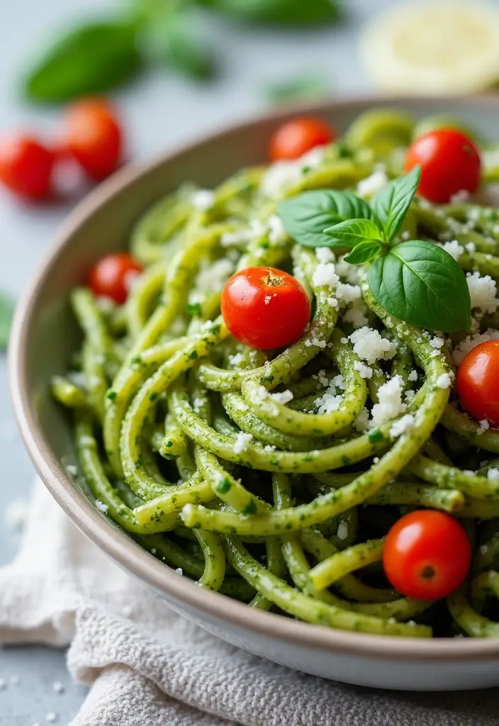 27 One Pot Pasta Vegetarian Recipes for Busy Nights - 6. One Pot Pesto Pasta