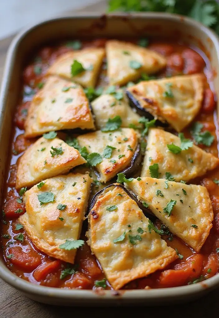 27 Savory Vegetarian Filo Pastry Recipes That Impress 20 27 Savory Vegetarian Filo Pastry Recipes That Impress - 20. Eggplant and Tomato Filo Bake