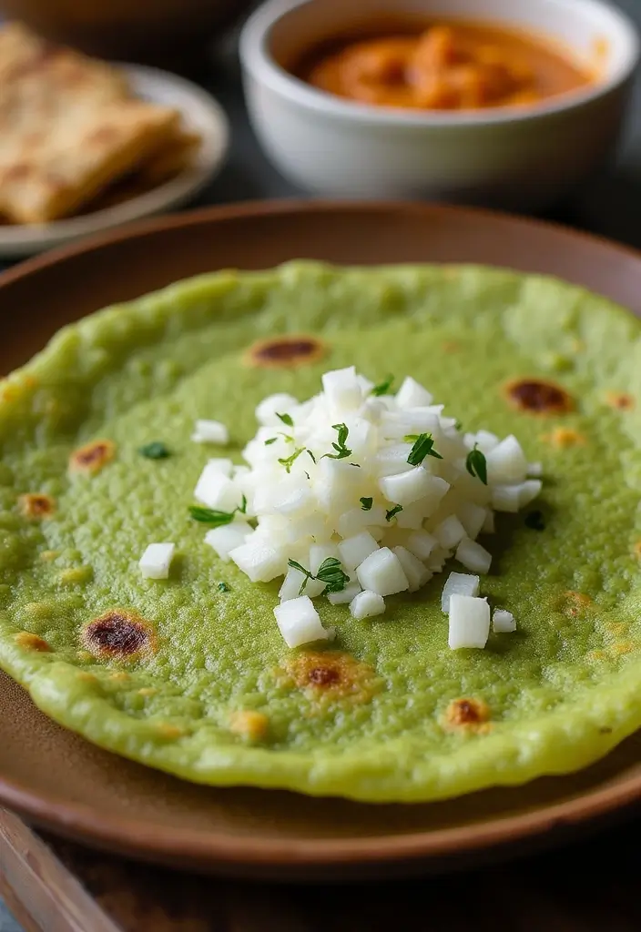 27 South Indian Vegetarian Recipes You’ll Want to Cook 5 27 South Indian Vegetarian Recipes You’ll Want to Cook - 5. Pesarattu (Green Gram Dosa)