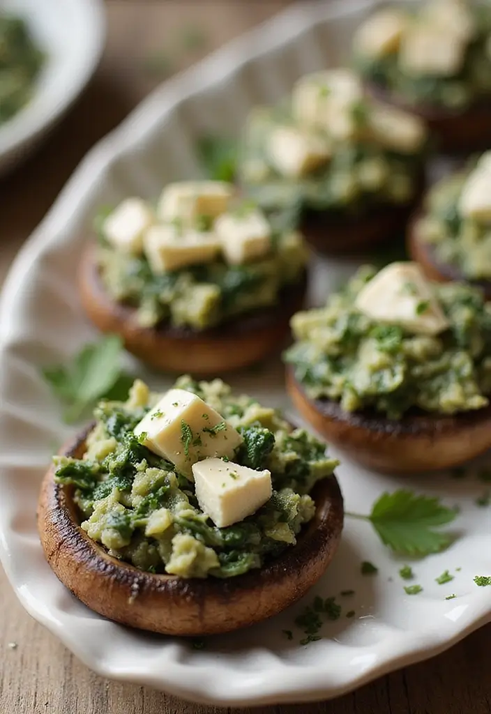 27 Vegetarian Dinner Party Recipes That Impress Guests 13 27 Vegetarian Dinner Party Recipes That Impress Guests - 13. Spinach and Feta Stuffed Mushrooms