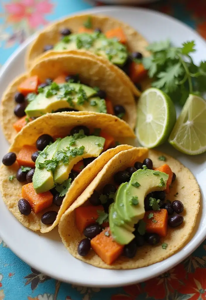 27 Vegetarian Dinner Party Recipes That Impress Guests 20 27 Vegetarian Dinner Party Recipes That Impress Guests - 20. Sweet Potato Tacos with Black Beans