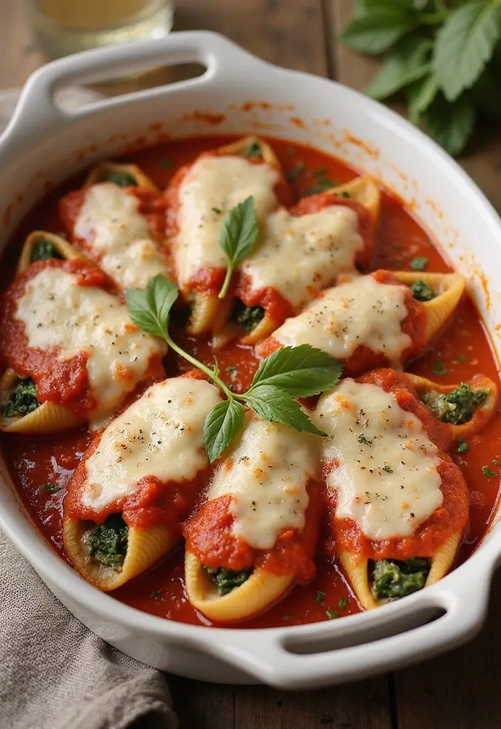 27 Vegetarian Dinner Party Recipes That Impress Guests 22 27 Vegetarian Dinner Party Recipes That Impress Guests - 22. Spinach and Ricotta Stuffed Shells