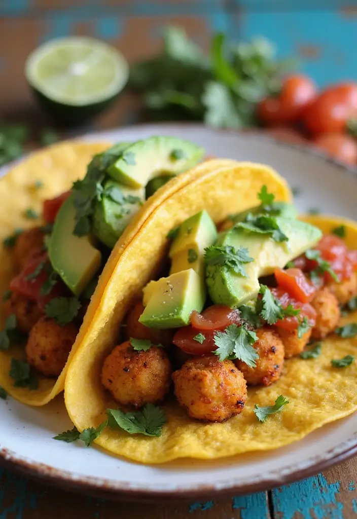 27 Vegetarian Dinner Party Recipes That Impress Guests 23 27 Vegetarian Dinner Party Recipes That Impress Guests - 23. Crispy Chickpea Tacos