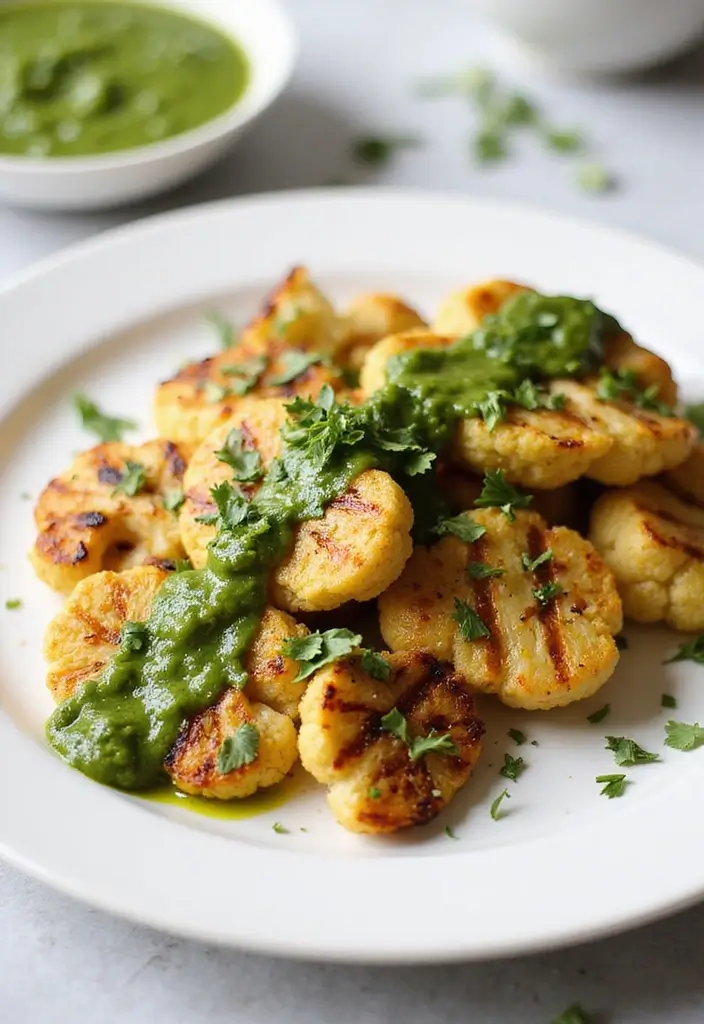 27 Vegetarian Dinner Party Recipes That Impress Guests 8 27 Vegetarian Dinner Party Recipes That Impress Guests - 8. Cauliflower Steaks with Chimichurri