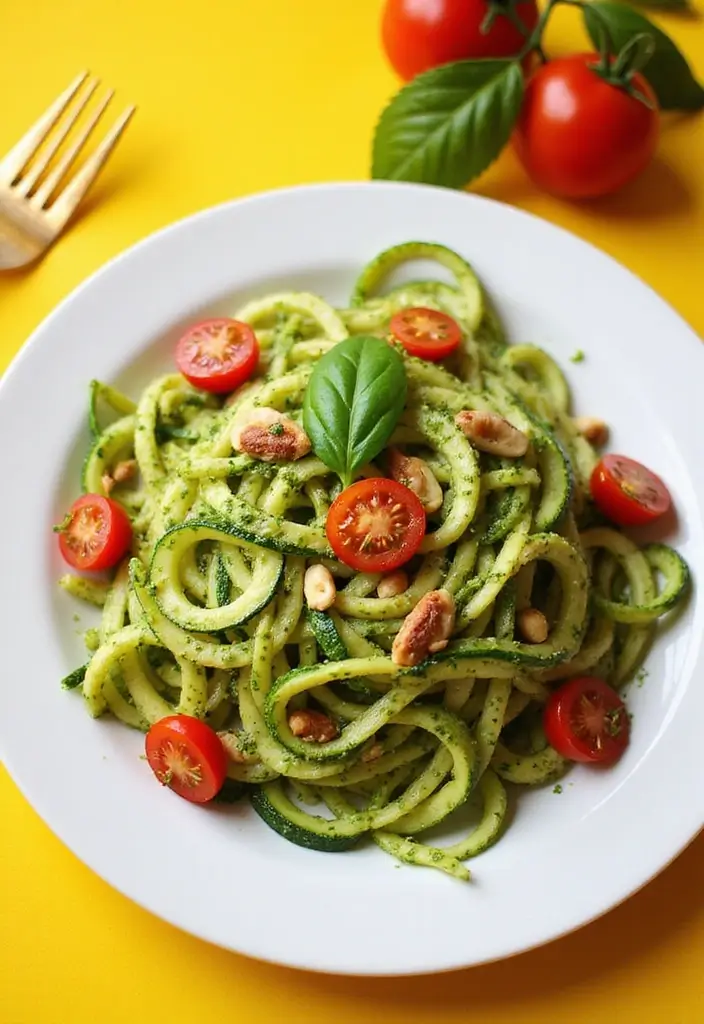 27 Vegetarian Dinner Recipes That Are Easy and Delicious 11 27 Vegetarian Dinner Recipes That Are Easy and Delicious - 11. Zucchini Noodles with Pesto