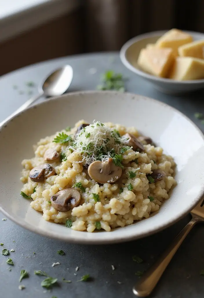 27 Vegetarian Dinner Recipes That Are Easy and Delicious 19 27 Vegetarian Dinner Recipes That Are Easy and Delicious - 19. Garlic Herb Mushroom Risotto