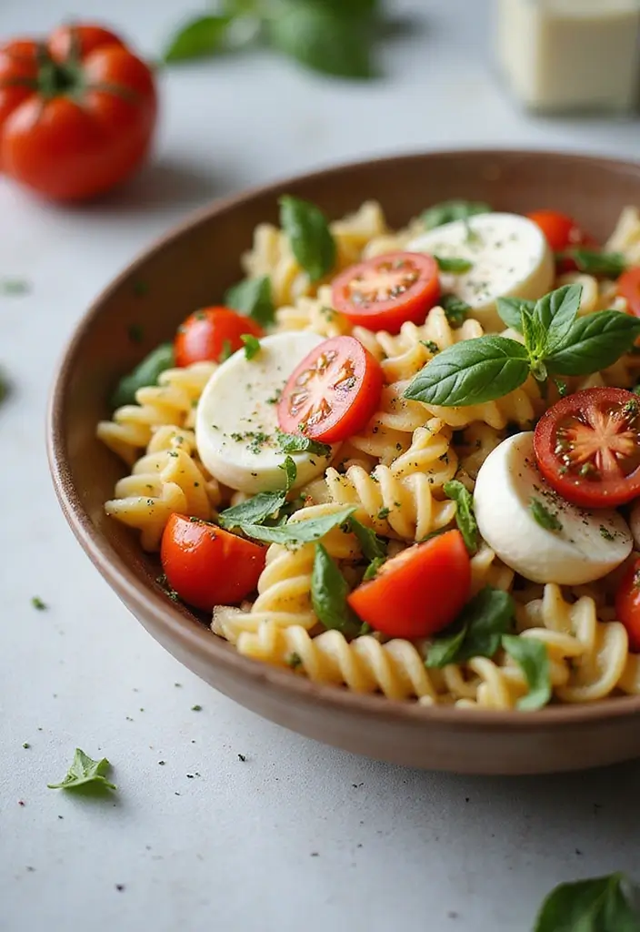 27 Vegetarian Dinner Recipes That Are Easy and Delicious 22 27 Vegetarian Dinner Recipes That Are Easy and Delicious - 22. Caprese Pasta Salad