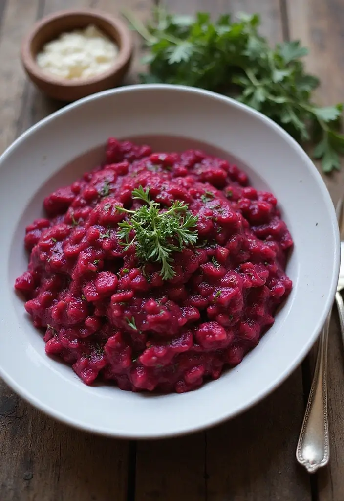 27 Vegetarian Dinner Recipes That Are Easy and Delicious 27 27 Vegetarian Dinner Recipes That Are Easy and Delicious - 27. Creamy Beetroot Risotto