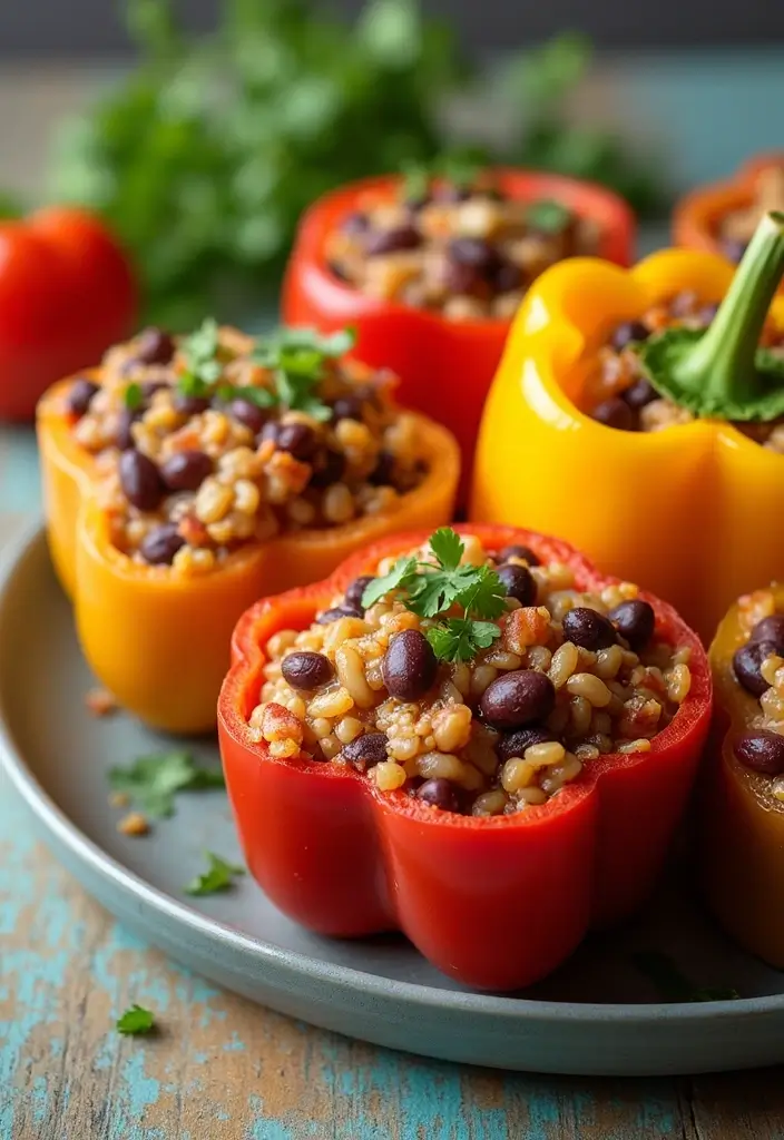 27 Vegetarian Dinner Recipes That Are Easy and Delicious 7 27 Vegetarian Dinner Recipes That Are Easy and Delicious - 7. Stuffed Bell Peppers