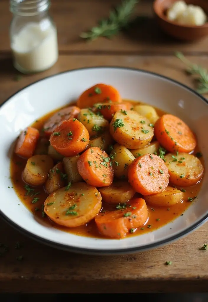 28 Easy Vegetarian Slow Cooker Recipes for Comfort Meals 25 28 Easy Vegetarian Slow Cooker Recipes for Comfort Meals - 25. Spiced Carrot and Potato Bake