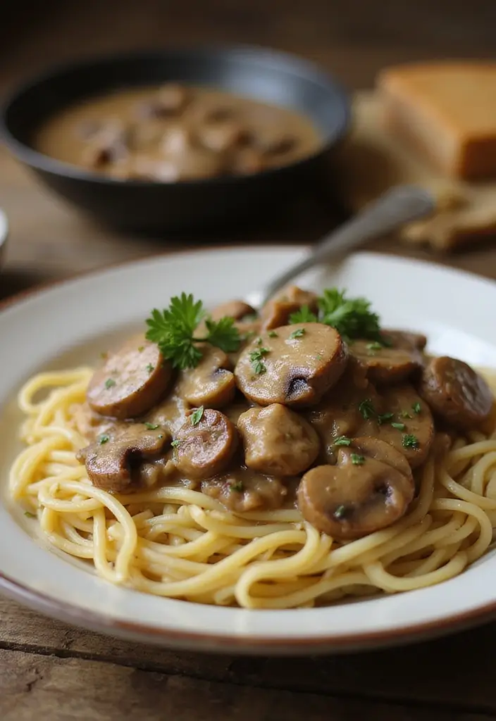 28 Easy Vegetarian Slow Cooker Recipes for Comfort Meals 26 28 Easy Vegetarian Slow Cooker Recipes for Comfort Meals - 26. Creamy Mushroom Stroganoff