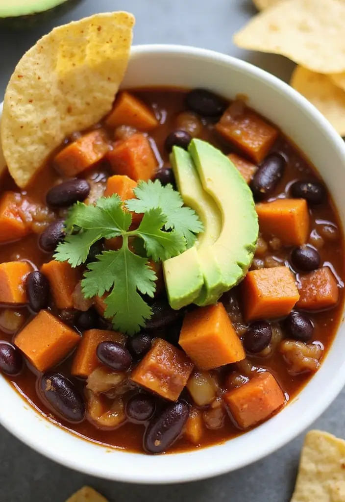 28 Easy Vegetarian Slow Cooker Recipes for Comfort Meals 3 28 Easy Vegetarian Slow Cooker Recipes for Comfort Meals - 3. Sweet Potato and Black Bean Chili