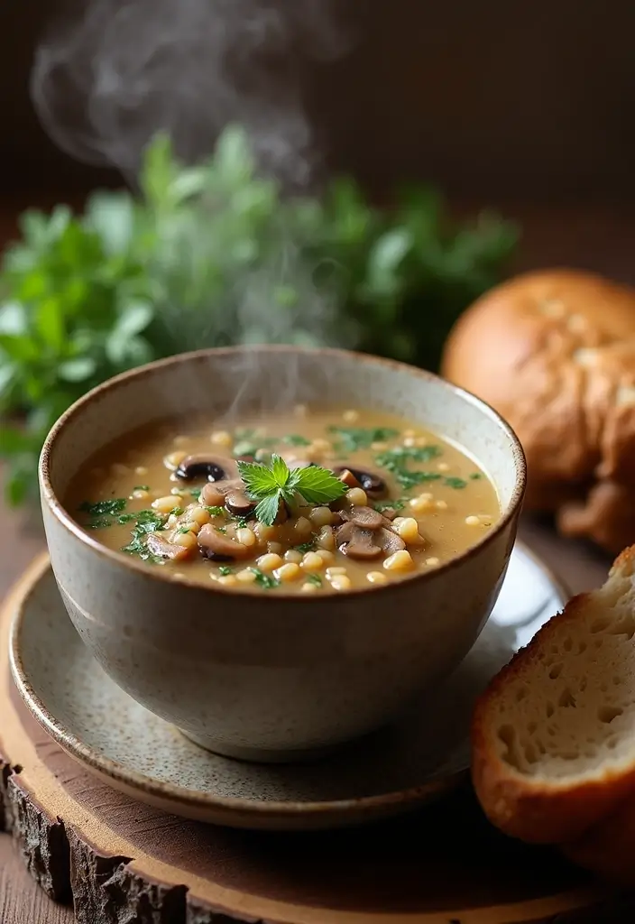 28 Easy Vegetarian Slow Cooker Recipes for Comfort Meals 9 28 Easy Vegetarian Slow Cooker Recipes for Comfort Meals - 9. Mushroom and Barley Soup