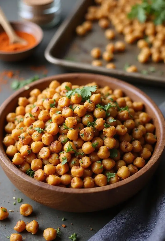 28 High Protein Vegetarian Snack Recipes You’ll Love 1 28 High Protein Vegetarian Snack Recipes You’ll Love - 1. Spicy Roasted Chickpeas
