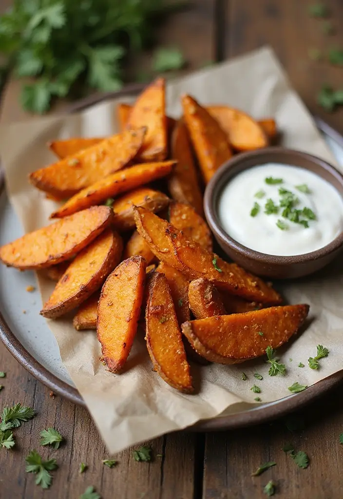 28 High Protein Vegetarian Snack Recipes You’ll Love 12 28 High Protein Vegetarian Snack Recipes You’ll Love - 12. Baked Sweet Potato Fries
