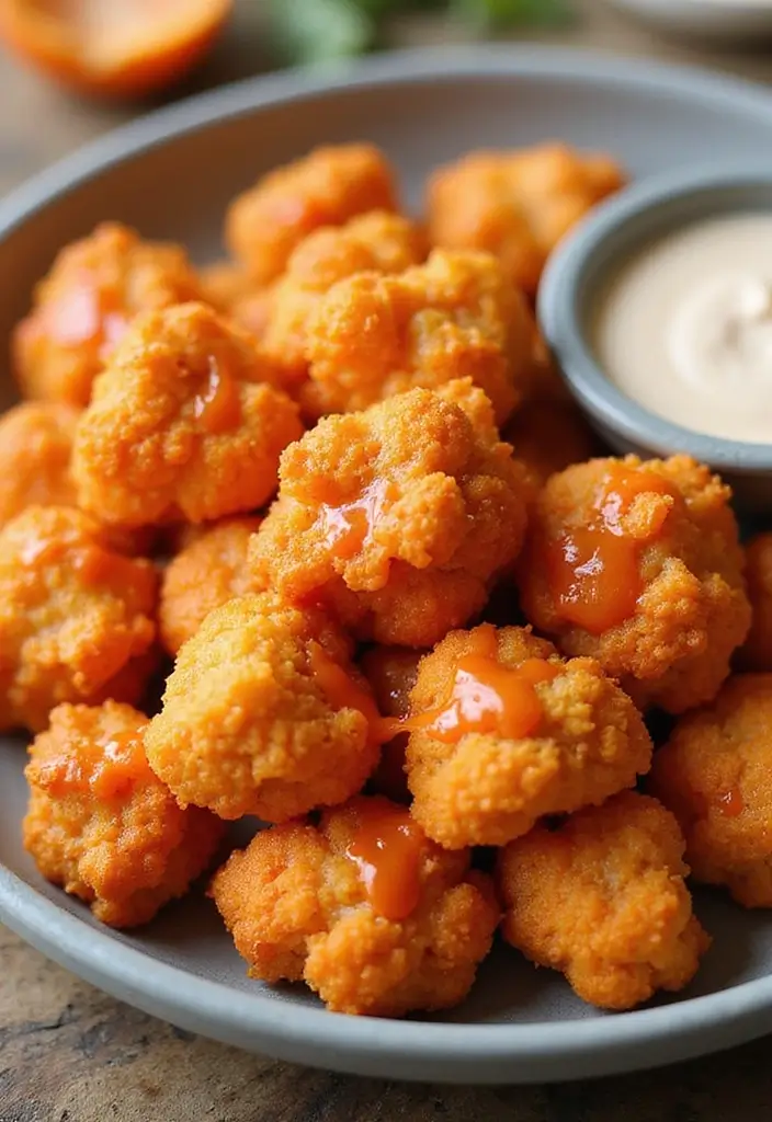 28 High Protein Vegetarian Snack Recipes You’ll Love 15 28 High Protein Vegetarian Snack Recipes You’ll Love - 15. Cauliflower Buffalo Bites
