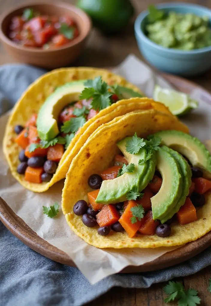 28 High Protein Vegetarian Snack Recipes You’ll Love 25 28 High Protein Vegetarian Snack Recipes You’ll Love - 25. Sweet Potato & Black Bean Tacos
