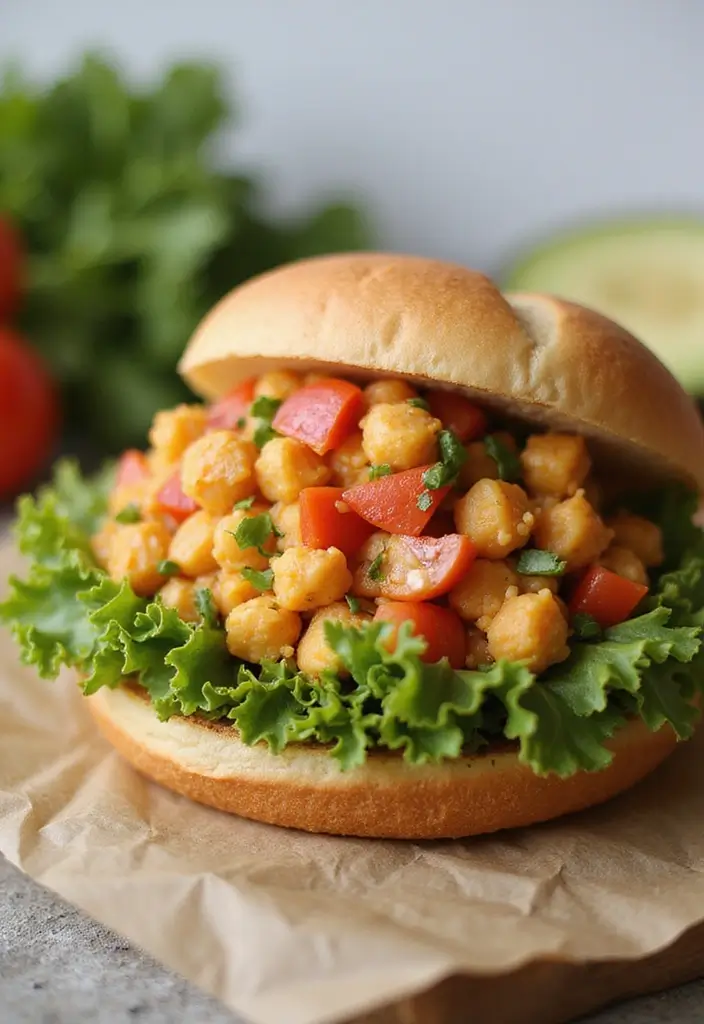 28 High Protein Vegetarian Snack Recipes You’ll Love 26 28 High Protein Vegetarian Snack Recipes You’ll Love - 26. Chickpea Salad Sandwich