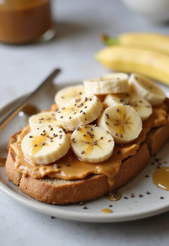 28 High Protein Vegetarian Snack Recipes You’ll Love 4 28 High Protein Vegetarian Snack Recipes You’ll Love - 4. Protein-Packed Peanut Butter & Banana Toast