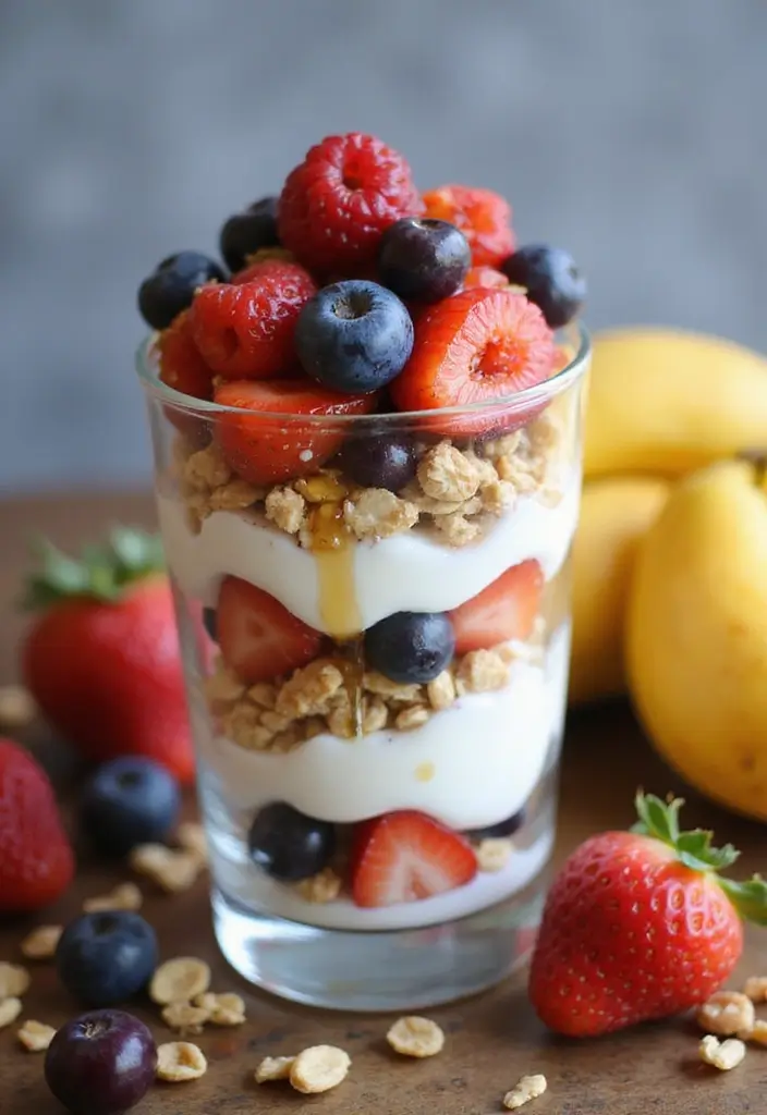 28 High Protein Vegetarian Snack Recipes You’ll Love 5 28 High Protein Vegetarian Snack Recipes You’ll Love - 5. Greek Yogurt Parfait