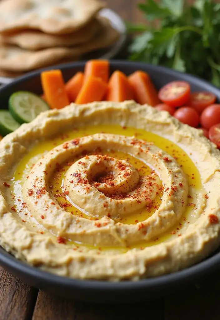 28 Middle Eastern Vegetarian Recipes Packed with Flavor 8 28 Middle Eastern Vegetarian Recipes Packed with Flavor - 8. Hummus with Spiced Olive Oil