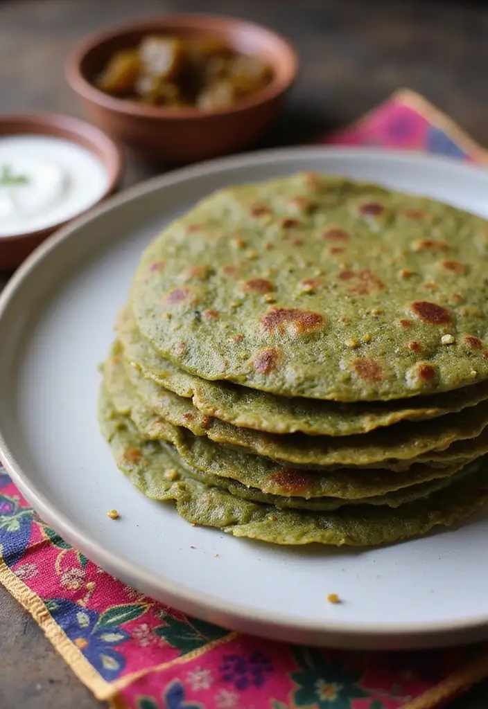 28 Veg Recipes of India: Classic Vegetarian Indian Dishes 10 28 Veg Recipes of India: Classic Vegetarian Indian Dishes - 10. Methi Thepla