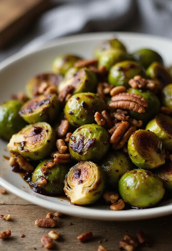 28 Vegetarian Thanksgiving Side Dish Recipes for the Holiday Table 1 28 Vegetarian Thanksgiving Side Dish Recipes for the Holiday Table - 1. Roasted Brussels Sprouts with Balsamic Glaze