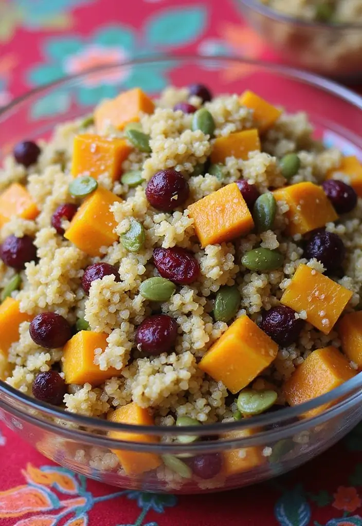 28 Vegetarian Thanksgiving Side Dish Recipes for the Holiday Table 2 28 Vegetarian Thanksgiving Side Dish Recipes for the Holiday Table - 2. Butternut Squash and Cranberry Quinoa Salad
