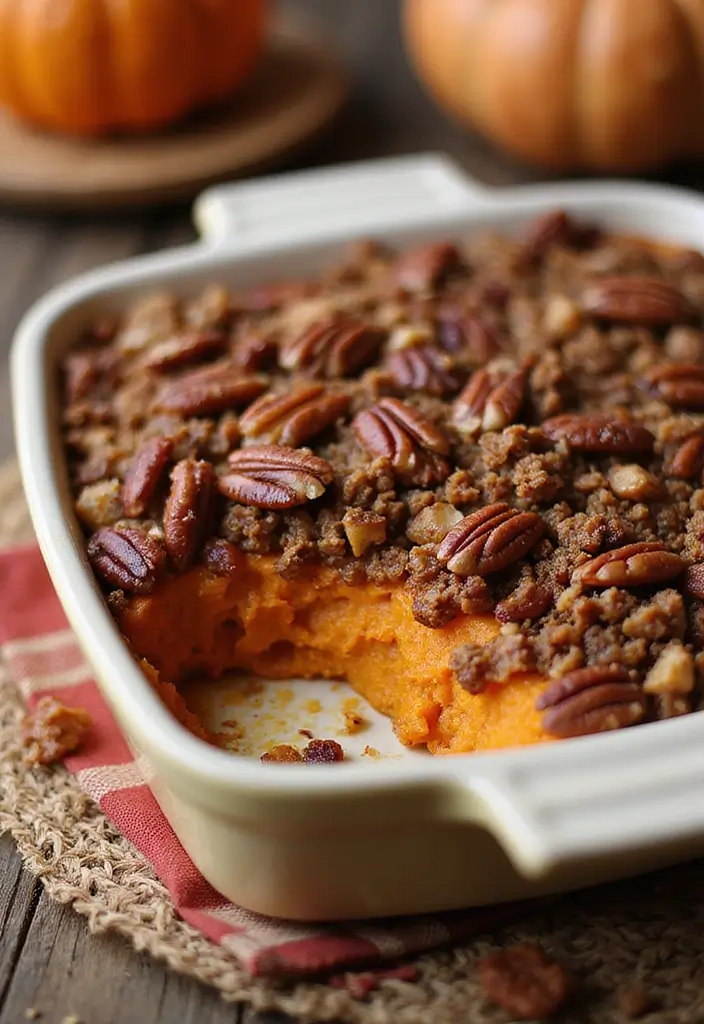 28 Vegetarian Thanksgiving Side Dish Recipes for the Holiday Table 4 28 Vegetarian Thanksgiving Side Dish Recipes for the Holiday Table - 4. Sweet Potato Casserole with Maple Pecan Topping