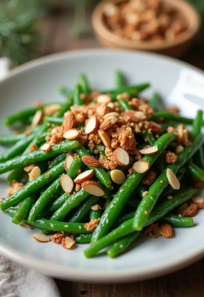 28 Vegetarian Thanksgiving Side Dish Recipes for the Holiday Table 5 28 Vegetarian Thanksgiving Side Dish Recipes for the Holiday Table - 5. Green Bean Almondine