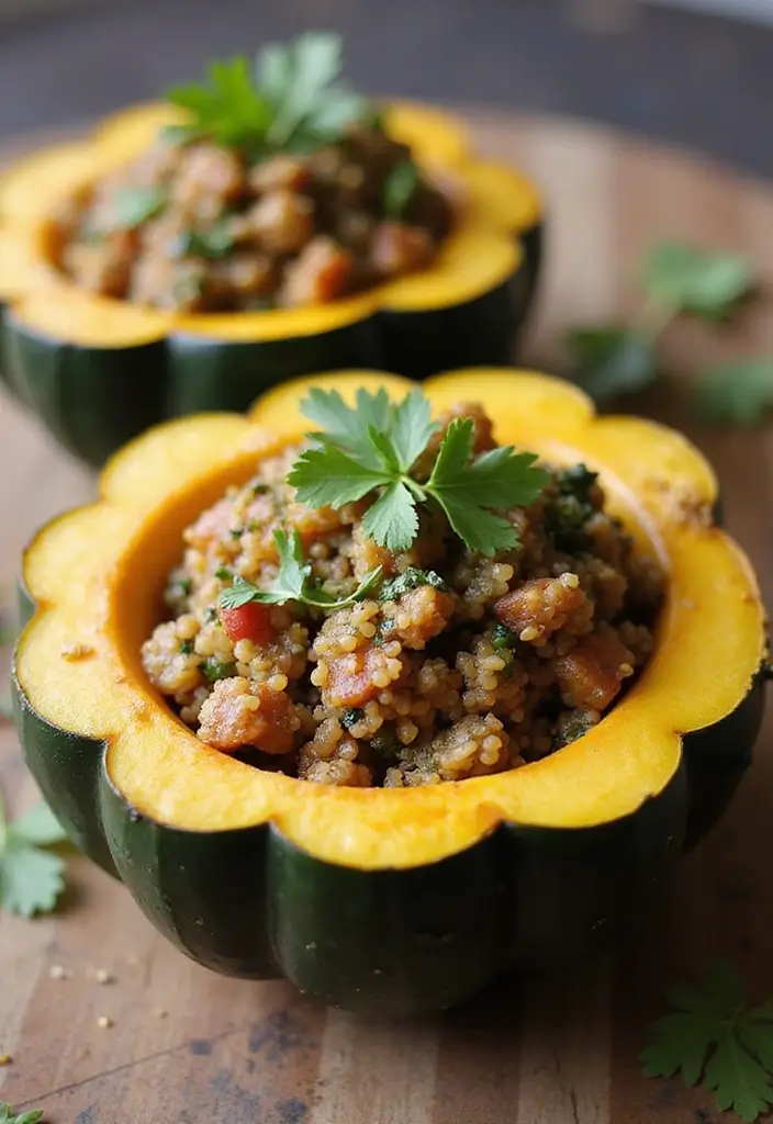 28 Vegetarian Thanksgiving Side Dish Recipes for the Holiday Table 6 28 Vegetarian Thanksgiving Side Dish Recipes for the Holiday Table - 6. Stuffed Acorn Squash