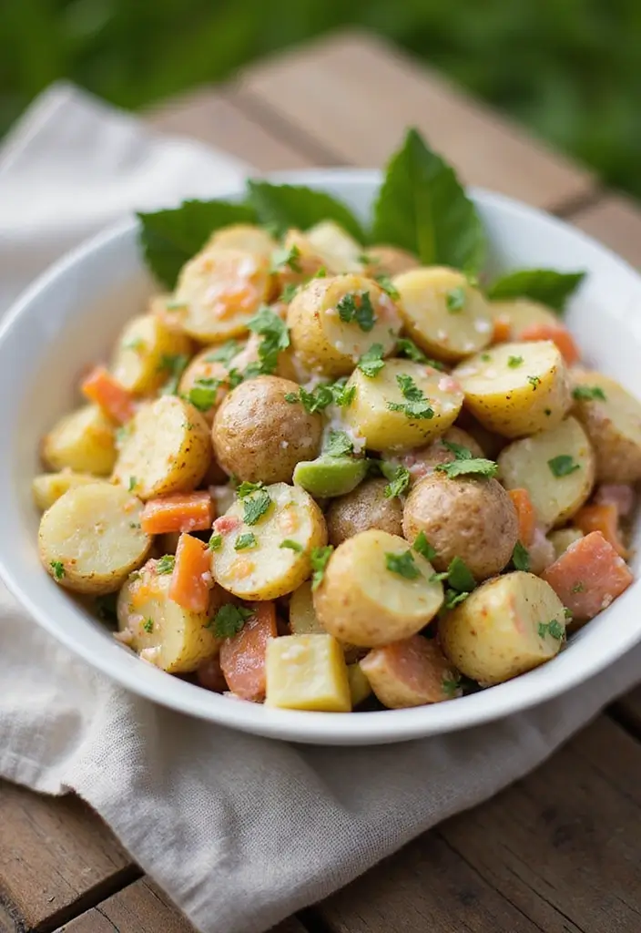 28 Vegetarian Thanksgiving Side Dish Recipes for the Holiday Table 9 28 Vegetarian Thanksgiving Side Dish Recipes for the Holiday Table - 9. Creamy Vegan Potato Salad