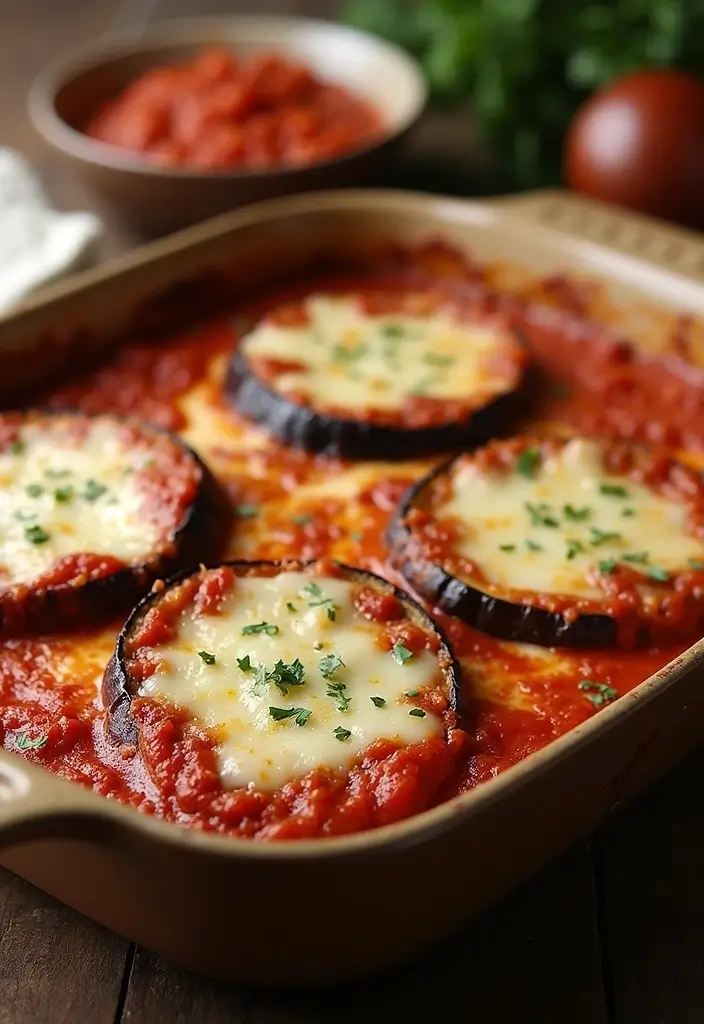 28 Whole Food Vegetarian Recipes for Clean Eating - 19. Baked Eggplant Parmesan