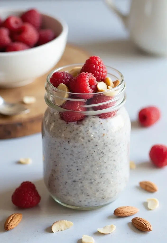 28 Whole Food Vegetarian Recipes for Clean Eating - 21. Raspberry Almond Chia Pudding