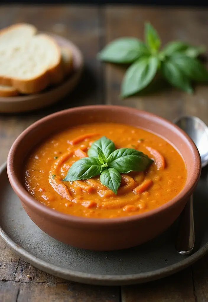 28 Whole Food Vegetarian Recipes for Clean Eating - 4. Creamy Tomato Basil Soup