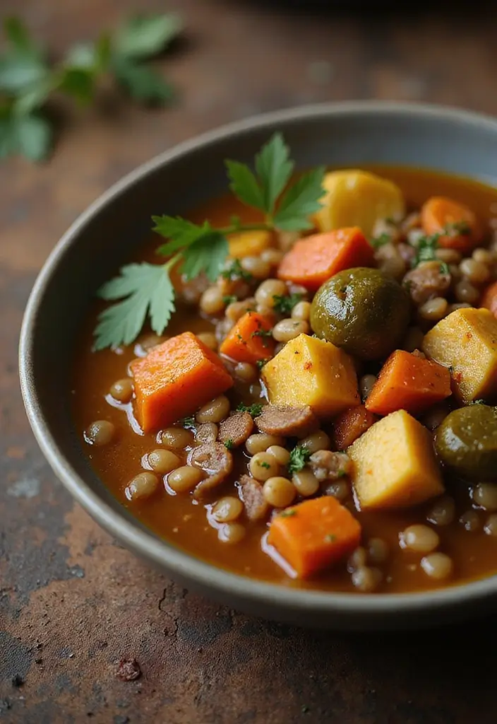 28 Whole Food Vegetarian Recipes for Clean Eating - 9. Lentil & Vegetable Stew