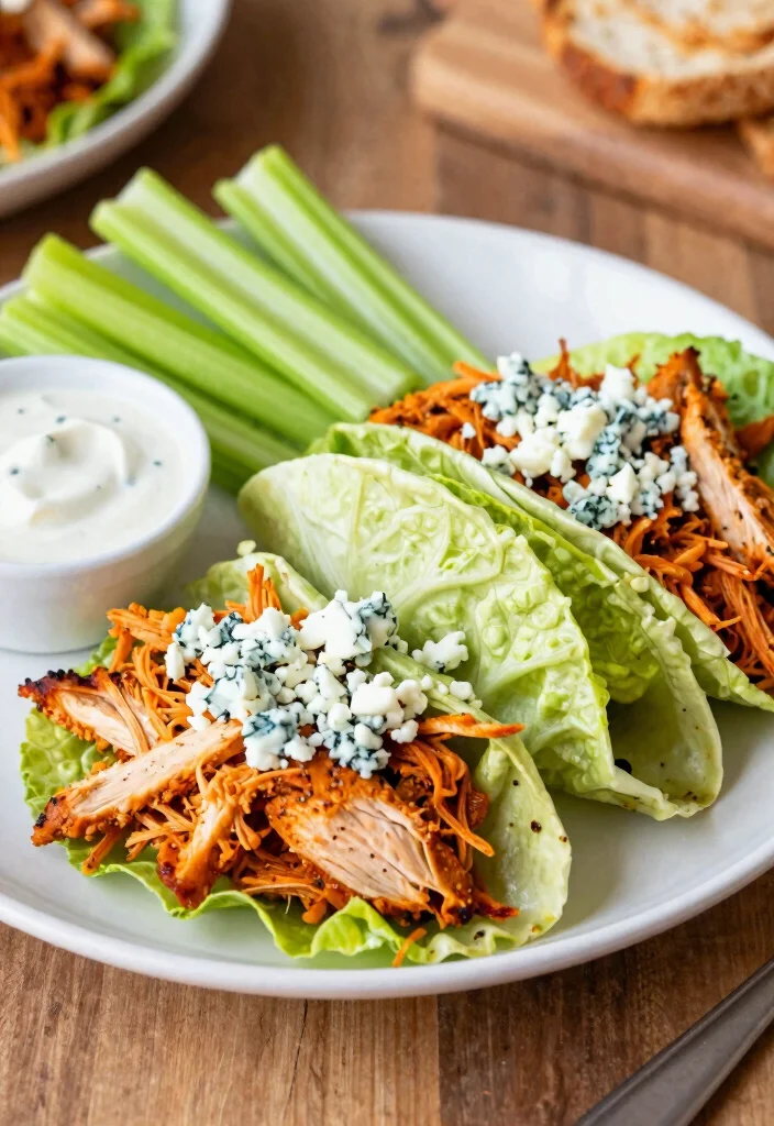 10 Easy Keto Lunch Recipes for Quick Low Carb Meals - 9. Buffalo Chicken Lettuce Wraps 1