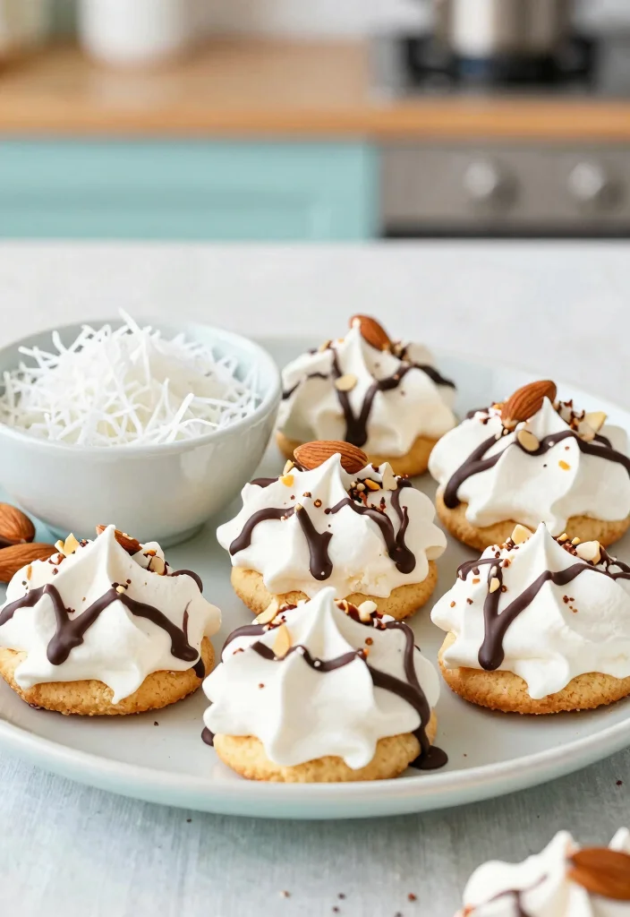 10 Egg White Dessert Recipes for Light Airy Sweet Treats - 9. Almond Joy Meringue Cookies 1