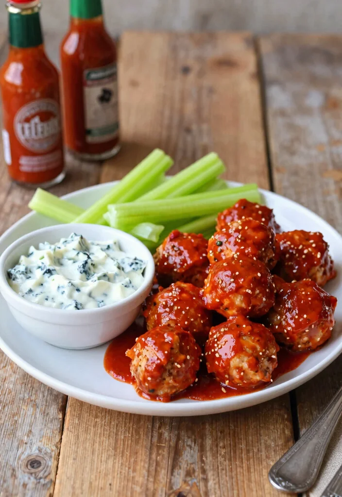 10 Keto Meatball Recipes for Easy Low Carb Dinners - 3. Spicy Buffalo Chicken Meatballs 1