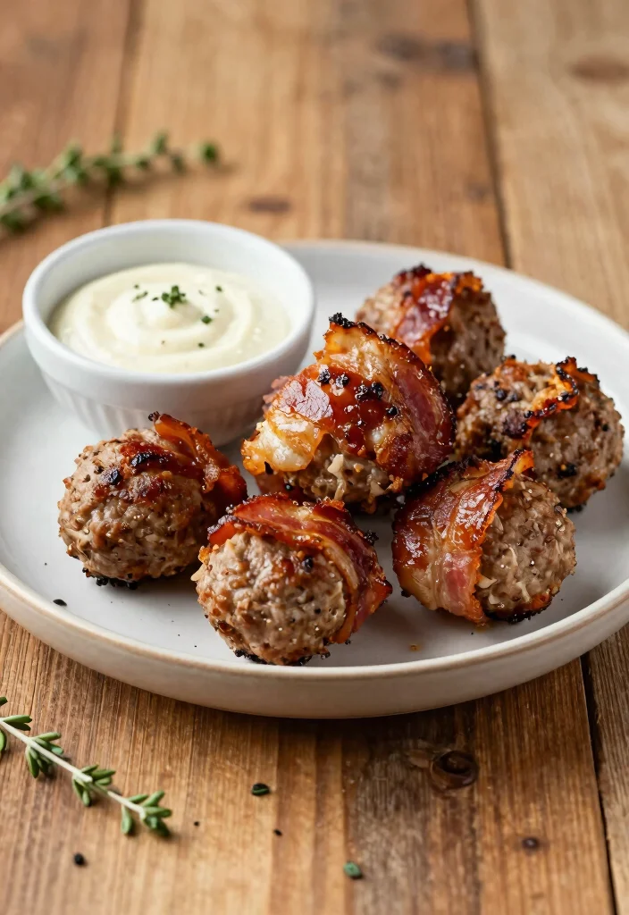 10 Keto Meatball Recipes for Easy Low Carb Dinners - 8. Bacon-Wrapped Meatballs 1