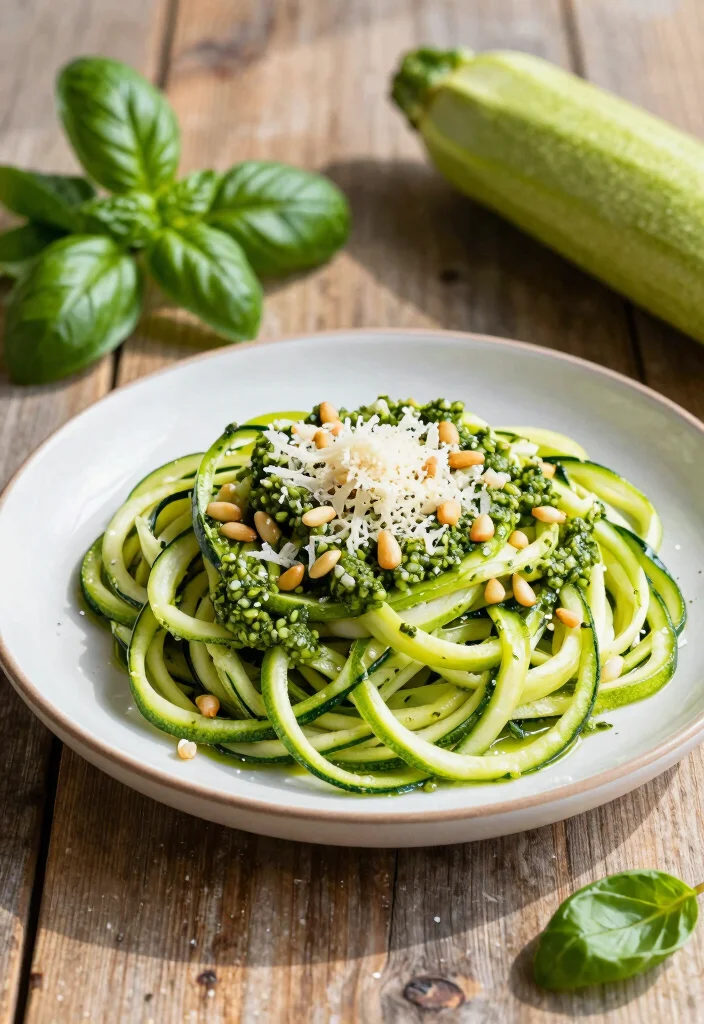 10 Keto Twins Recipes for Trend Inspired Low Carb Cooking - 4. Zucchini Noodles with Pesto 1