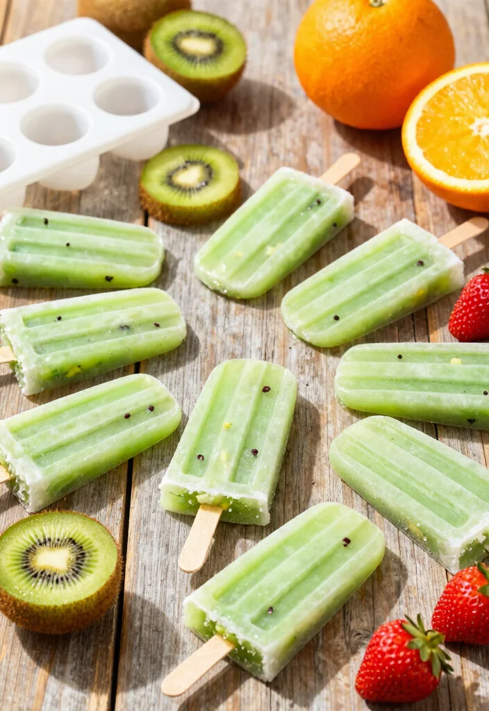10 Kiwi Dessert Recipes with Bright Fruity Flavor - 7. Kiwi Popsicles 1