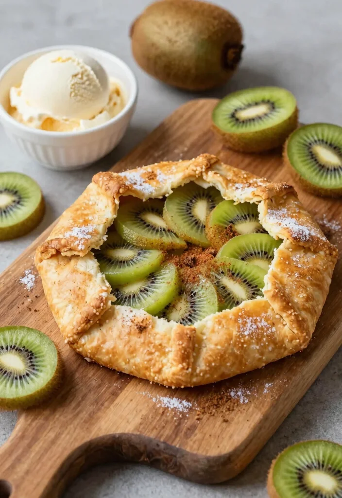 10 Kiwi Dessert Recipes with Bright Fruity Flavor - 9. Spiced Kiwi Galette 1