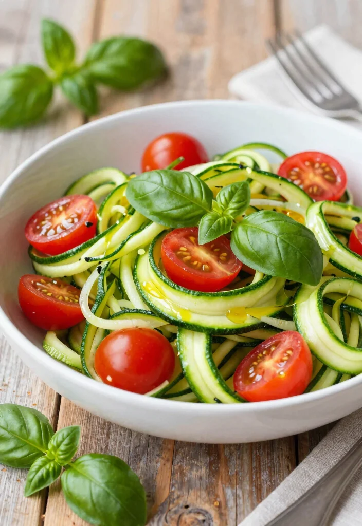 10 Low Sodium Keto Recipes for Heart Friendly Meals - 5. Tomato Basil Zoodle Salad 1