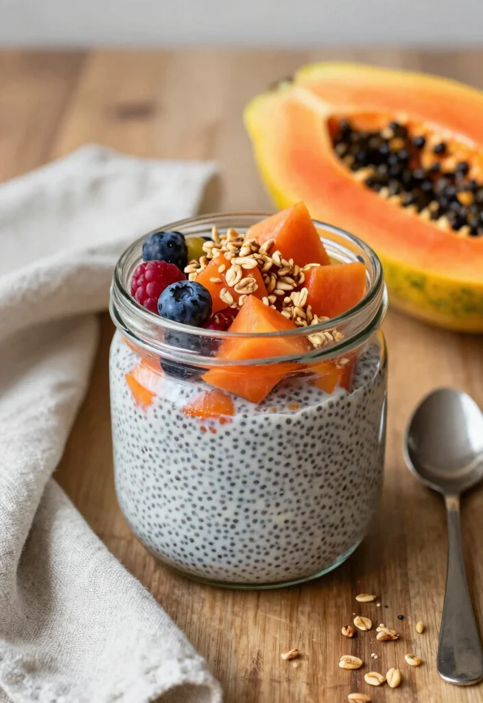 10 Papaya Dessert Recipes for Fresh Tropical Sweets - 2. Papaya Chia Seed Pudding 1