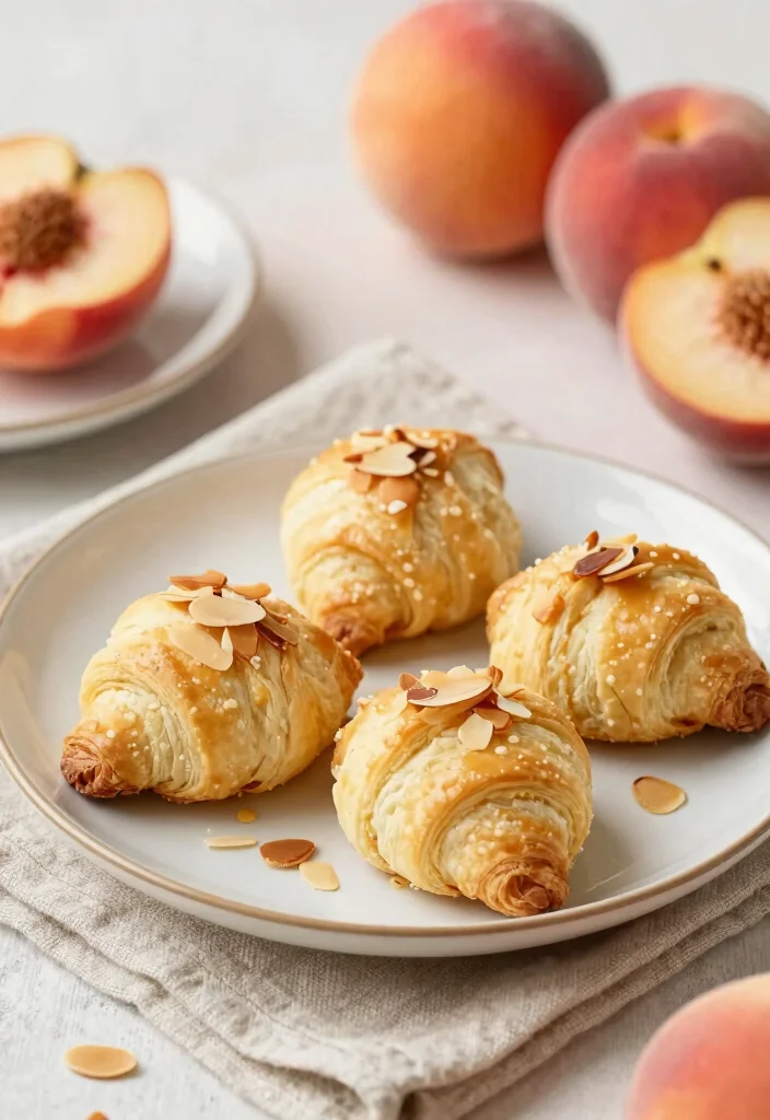 10 Peach Crescent Roll Dessert Recipes for Easy Baked Sweets - 6. Peach Almond Crescents 1