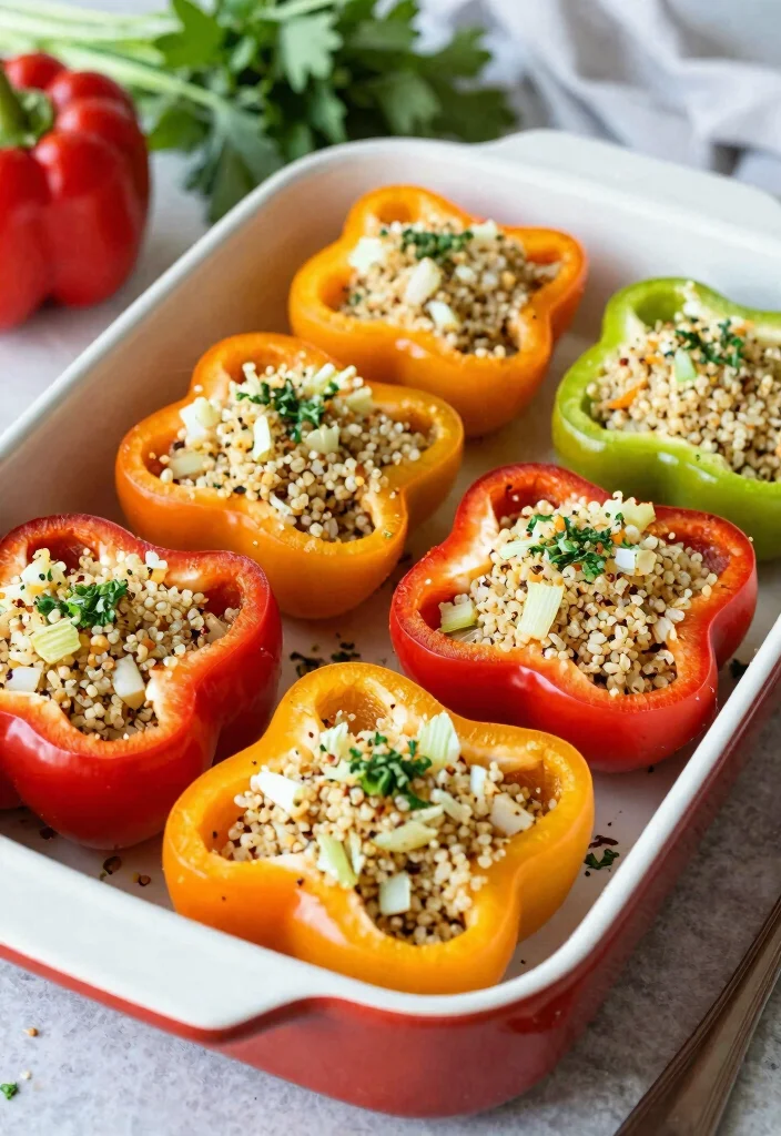 10 Vegan Fennel Recipes for Fresh Aromatic Dishes - 9. Fennel Stuffed Bell Peppers 1