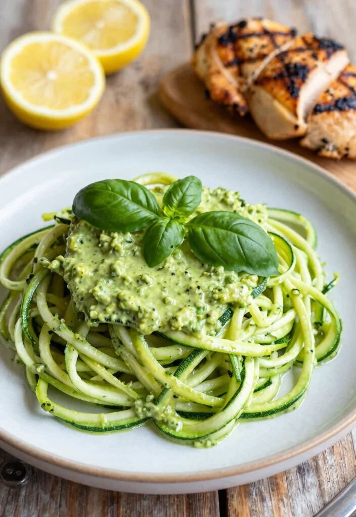 10 Whole30 Keto Recipes for Clean Low Carb Eating - 1. Zucchini Noodles with Avocado Pesto 1